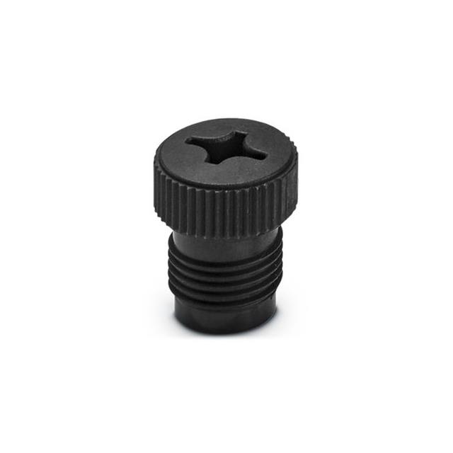 CONN SCREW PLUG M12 BLACK