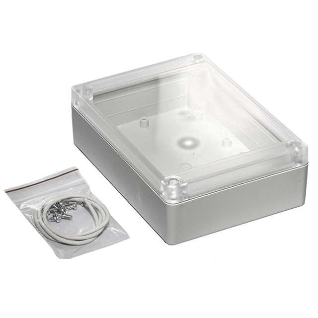 BOX ABS GRAY/CLR 5.71"L X 4.13"W