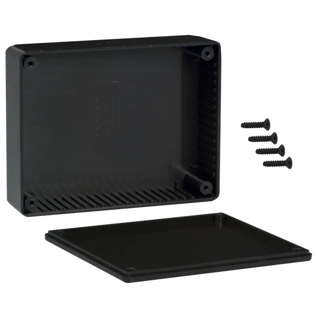 BOX PLASTIC BLK 4.74"L X 3.69"W