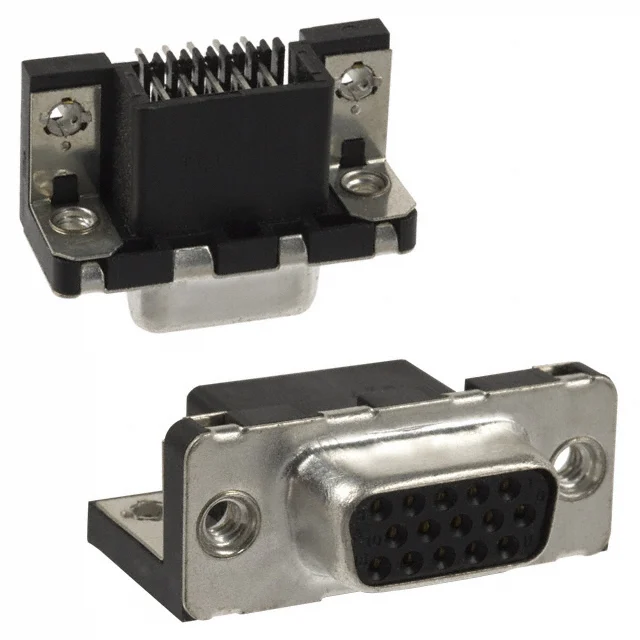 CONN D-SUB HD RCPT 15P R/A SLDR