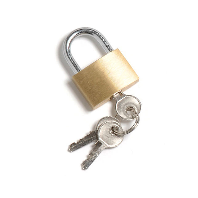 PADLOCK WITH 3 KEYS, BRASS