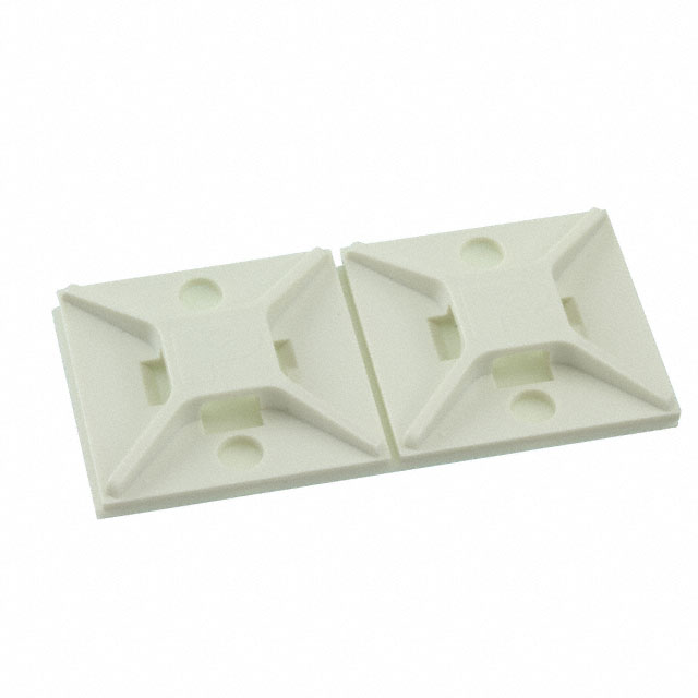 CABLE TIE HLDR QUAD ADHESIVE WHT