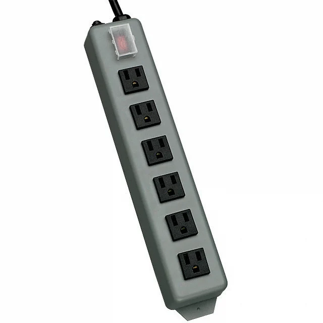 POWER STRIP 12.5"15A 6OUT 6'CORD