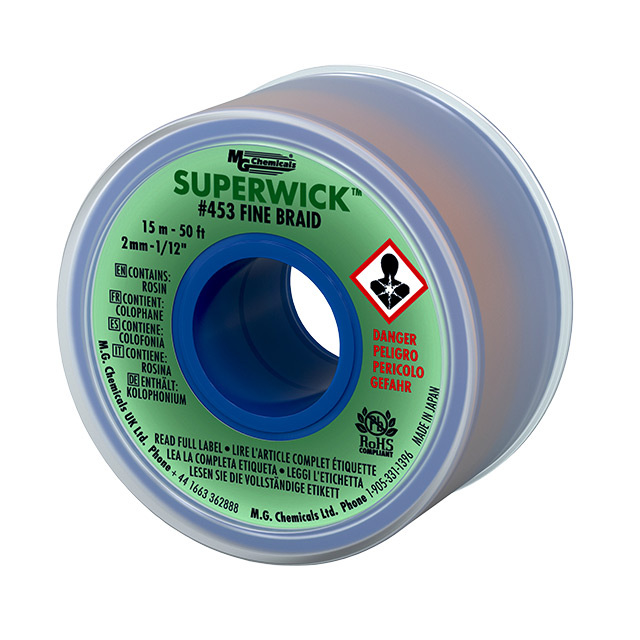 DESOLDER BRAID ROSIN 0.075" 50'