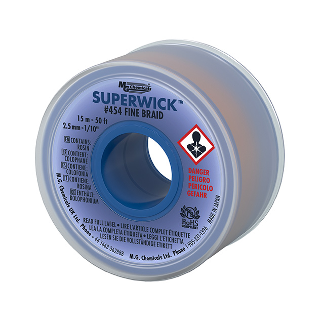 DESOLDER BRAID ROSIN 0.1" 50'