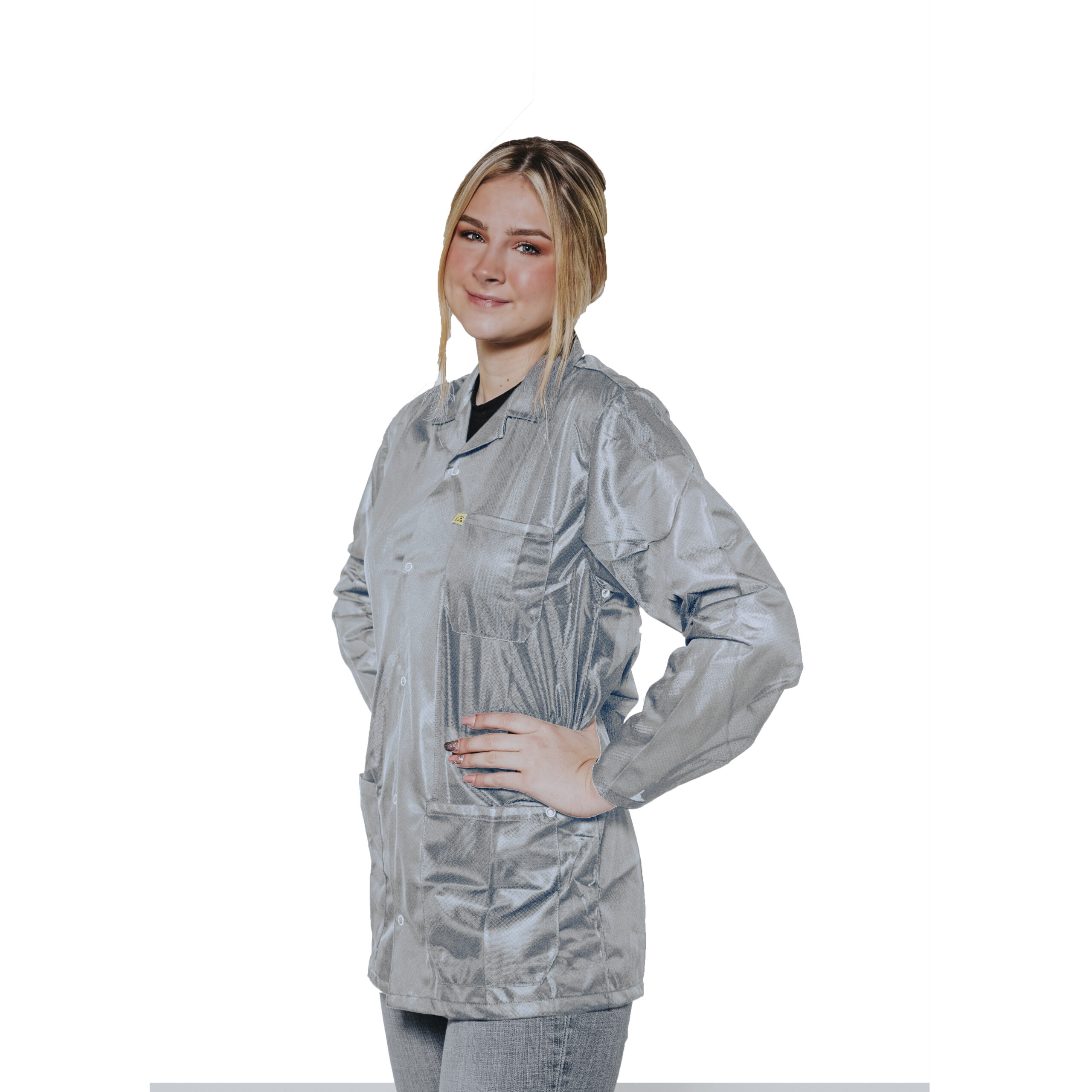 ESD Jacket,Collar,Snap Cuff,2XL