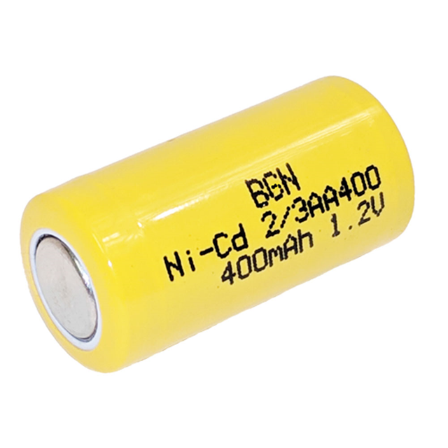 BATTERY NICAD 1.2V 400MAH 2/3AA