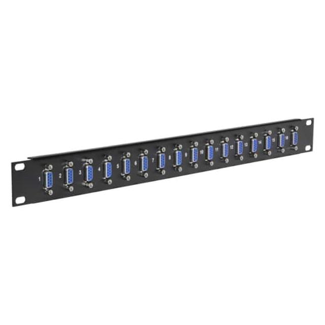 DB9 Feedthru Panel,Loaded,16 Por