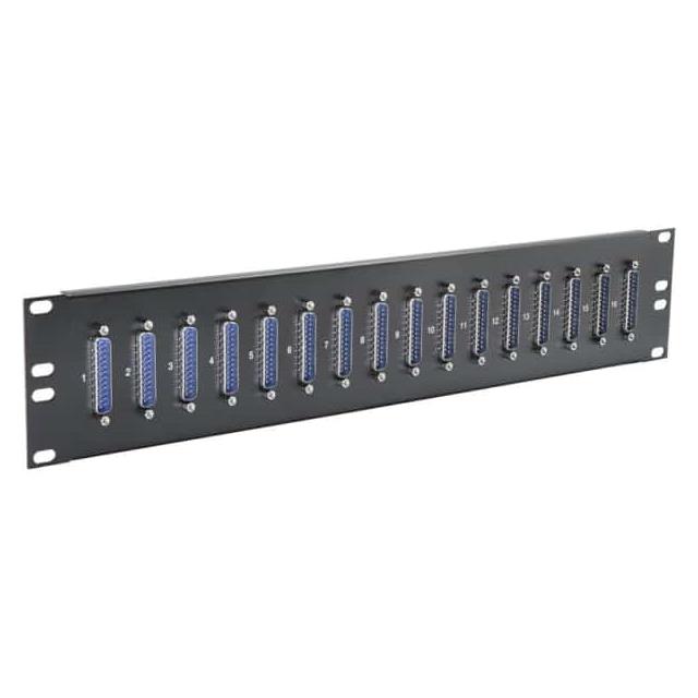 DB25 Feedthru Panel,Loaded,16Por