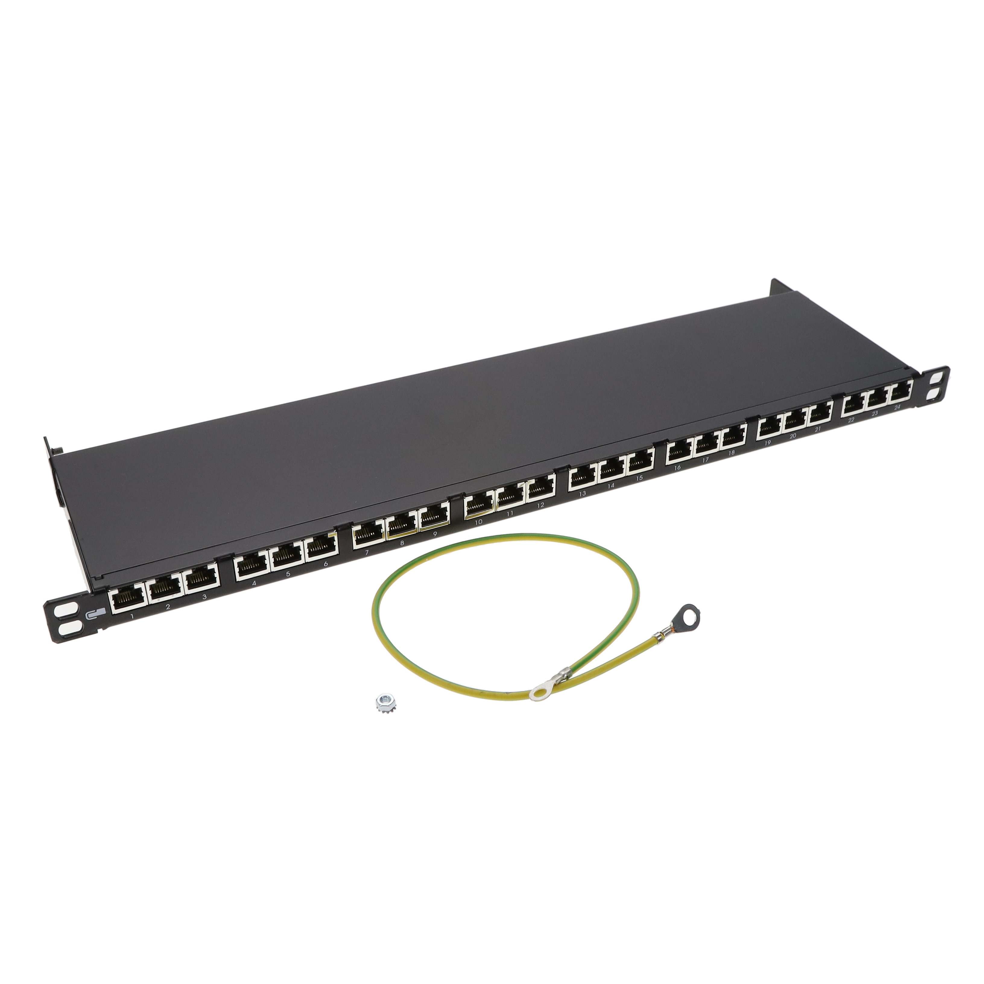 PATCH PANEL, E-DAT C6A 24 PORT,