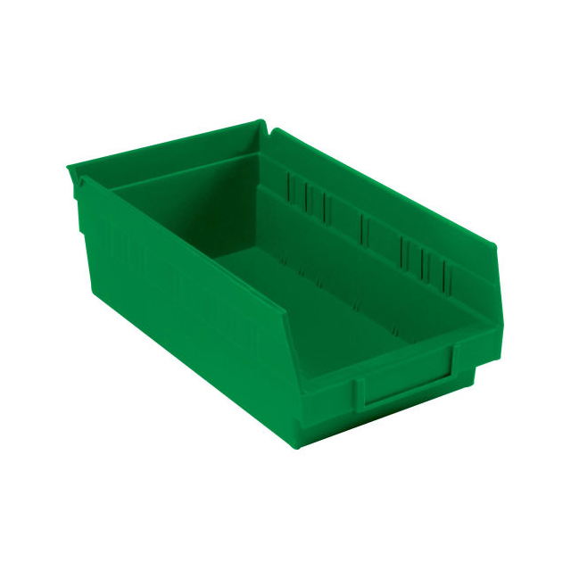 NESTABLE SHELF BIN, PLASTIC, 6-5