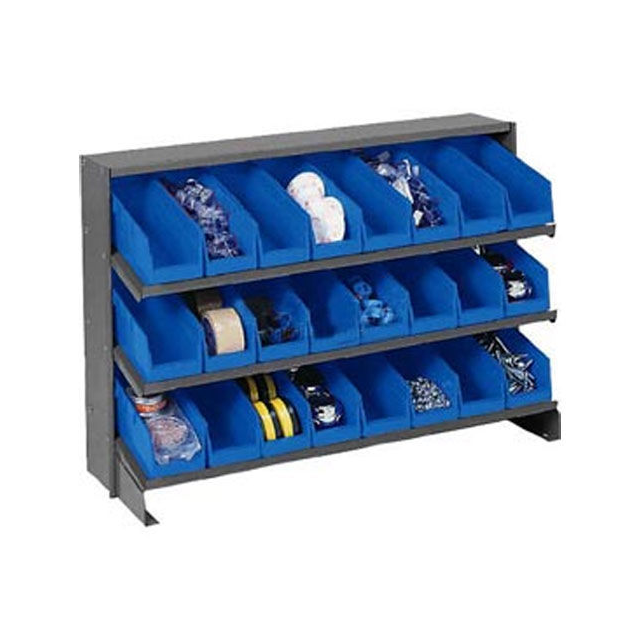 3 SHELF BENCH RACK, (24) 4"W BLU