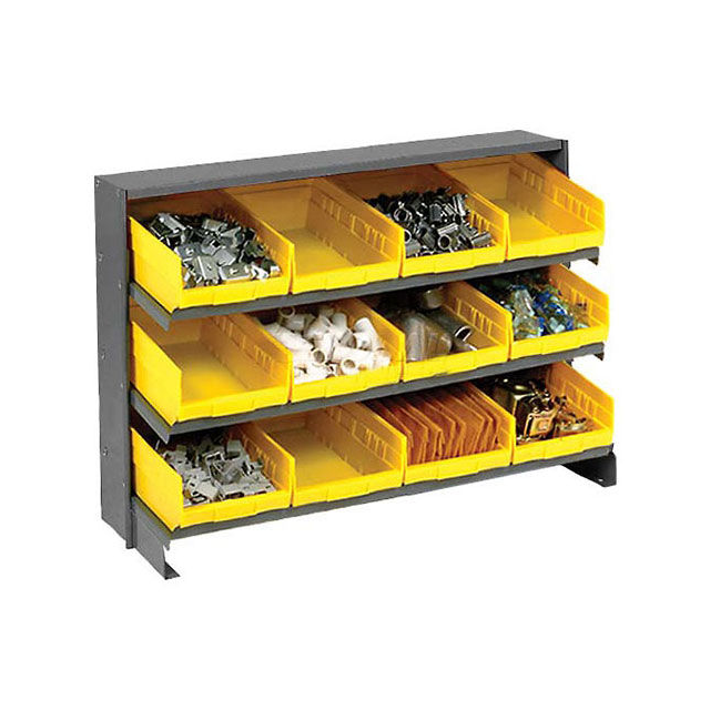 3 SHELF BENCH RACK, (12) 8"W YEL