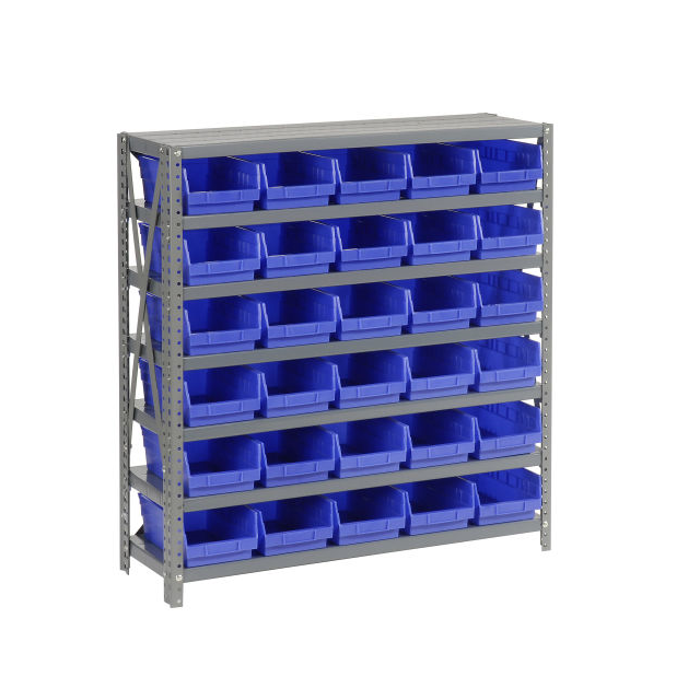 7 SHELF STEEL SHELVING W/(30) 4" 7 SHELF STEEL SHELVING W/(30) 4"