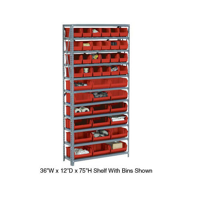 OPEN BIN SHELVING W/6 SHELVES & OPEN BIN SHELVING W/6 SHELVES &