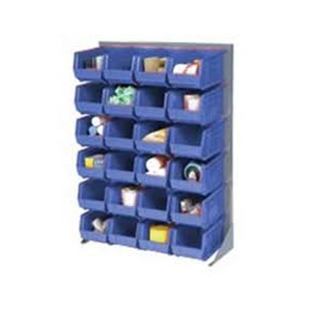 LOUVERED BIN RACK W/(24) BLUE ST