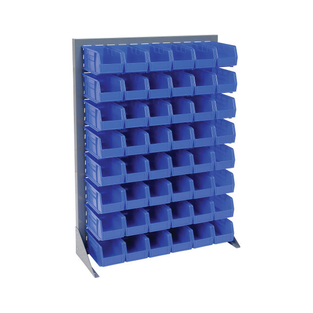 LOUVERED BIN RACK W/(48) BLUE ST