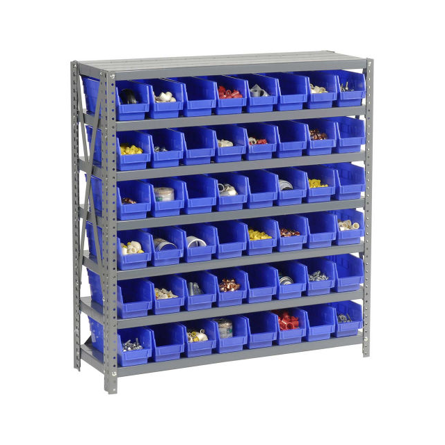 7 SHELF STEEL SHELVING W/(48) 4"