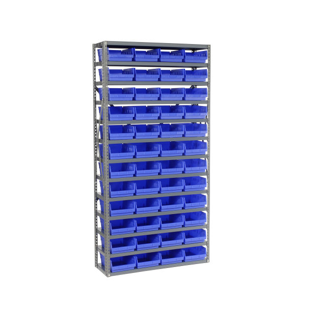 13 SHELF STEEL SHELVING W/(48) 4