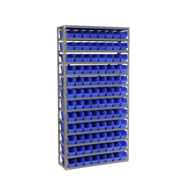 13 SHELF STEEL SHELVING W/(96) 4