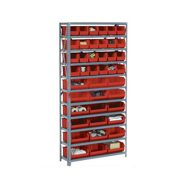 OPEN BIN SHELVING W/8 SHELVES & OPEN BIN SHELVING W/8 SHELVES &