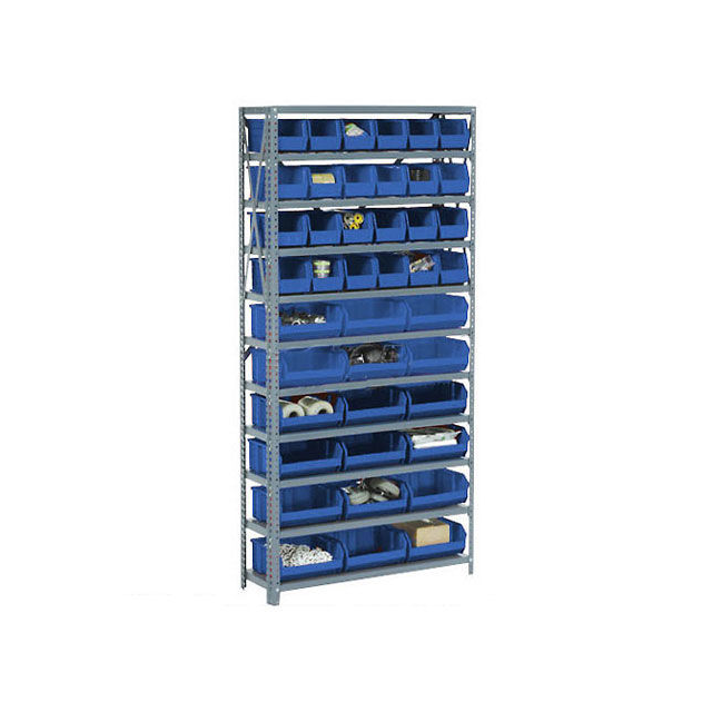 OPEN BIN SHELVING W/8 SHELVES & OPEN BIN SHELVING W/8 SHELVES &