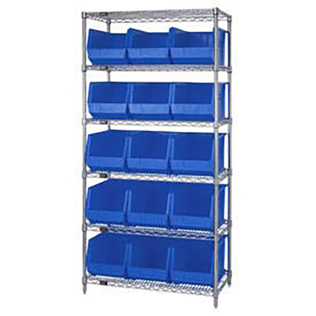 WIRE SHELVING W/15 GIANT BINS