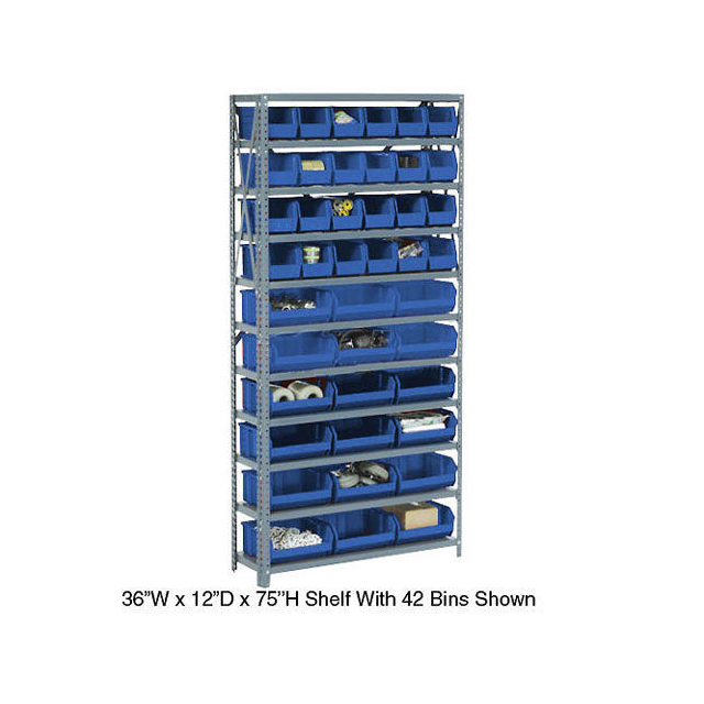 OPEN BIN SHELVING W/8 SHELVES & OPEN BIN SHELVING W/8 SHELVES &