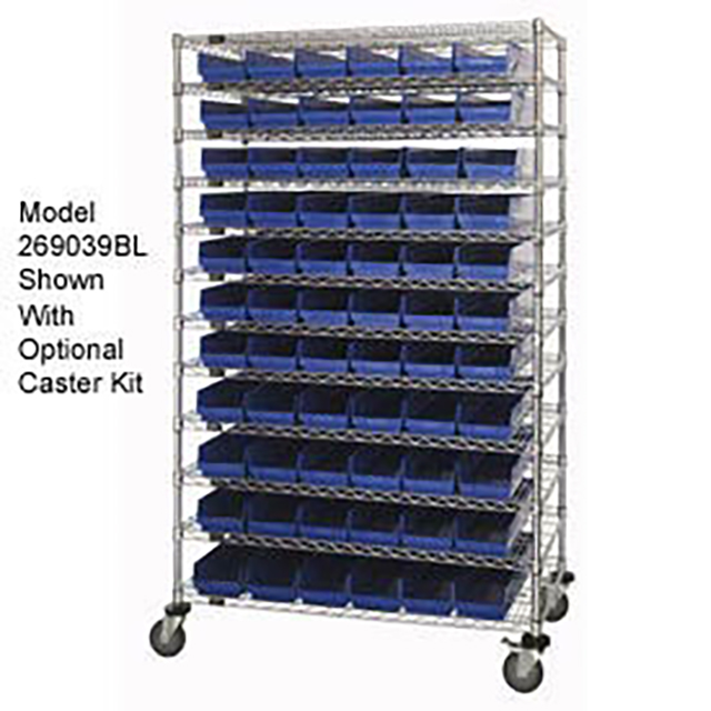 WIRE SHELVING W/110 PLASTIC BINS