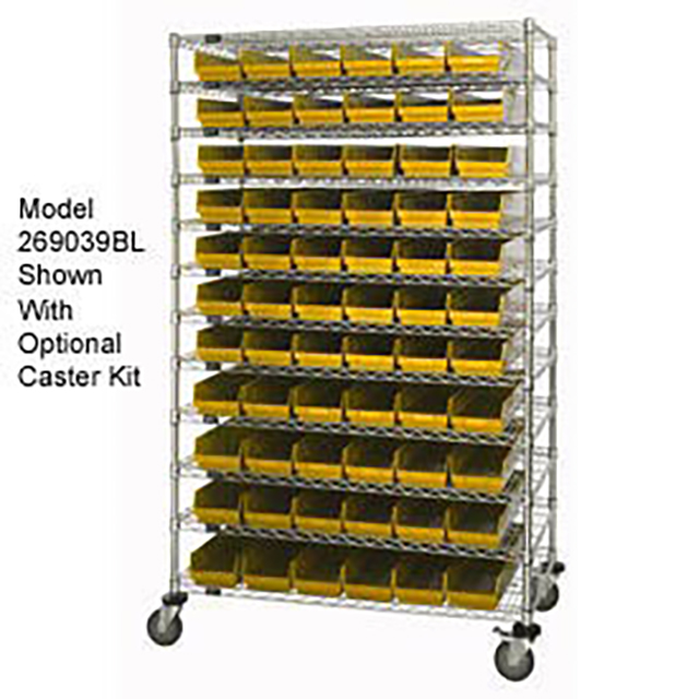 WIRE SHELVING W/110 PLASTIC BINS