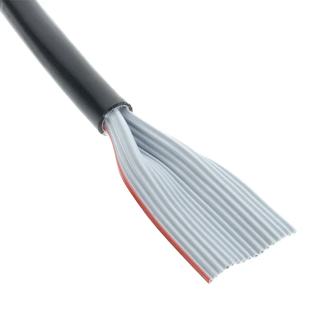 CBL RIBN 10COND 0.05 BLACK 100'