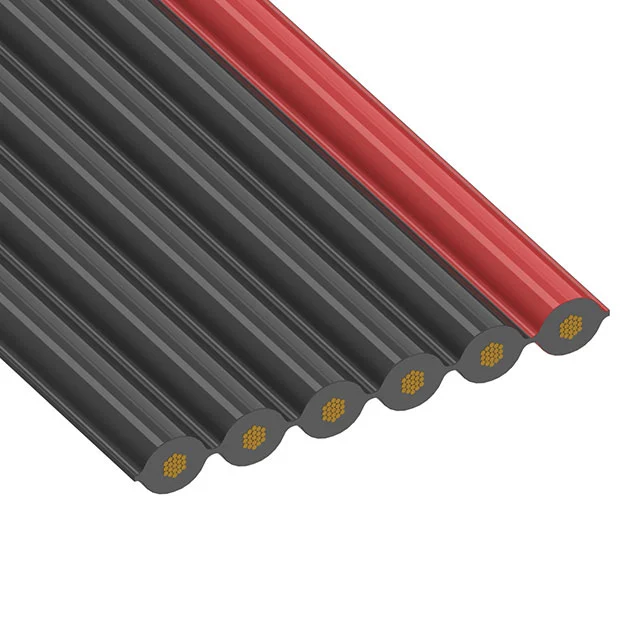 CBL RIBN 6COND 0.05 BLACK 100'