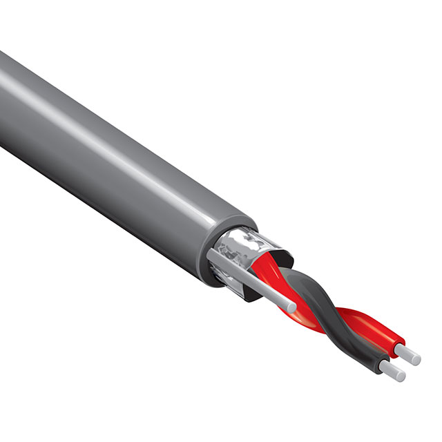 CABLE 2COND 22AWG BLK SHLD