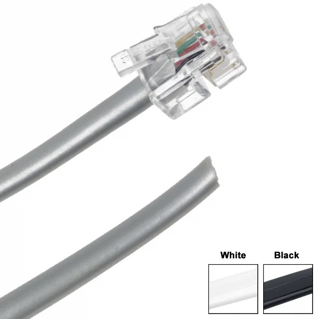 CABLE MOD 6P4C PLUG TO CABLE 14'