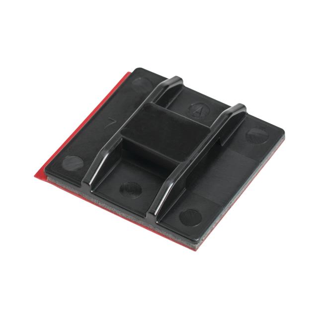 CABLE TIE HLDR QUAD ADHESIVE BLK