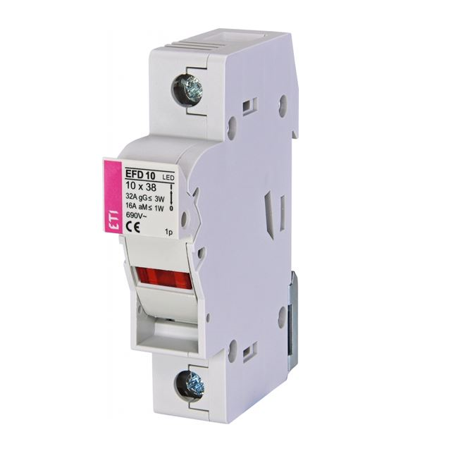 FUSE HOLDER W/LED IND DIN RAIL