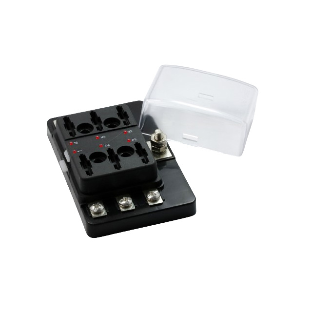 REGULAR FUSE BLOCK, 6 POLE LED