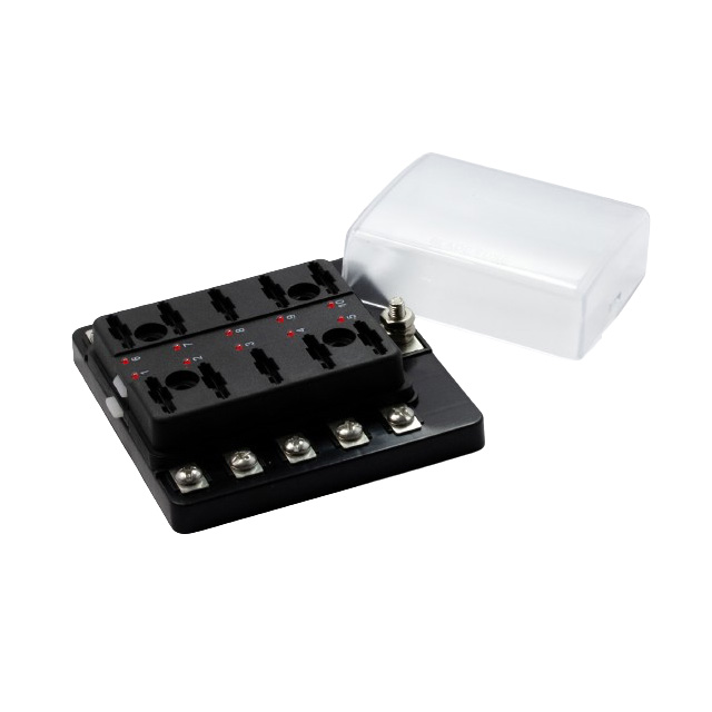 REGULAR FUSE BLOCK, 10 POLE LED