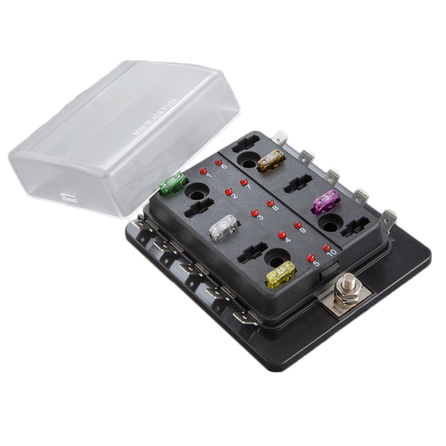 MINI FUSE BLOCK, 10 POLE LED