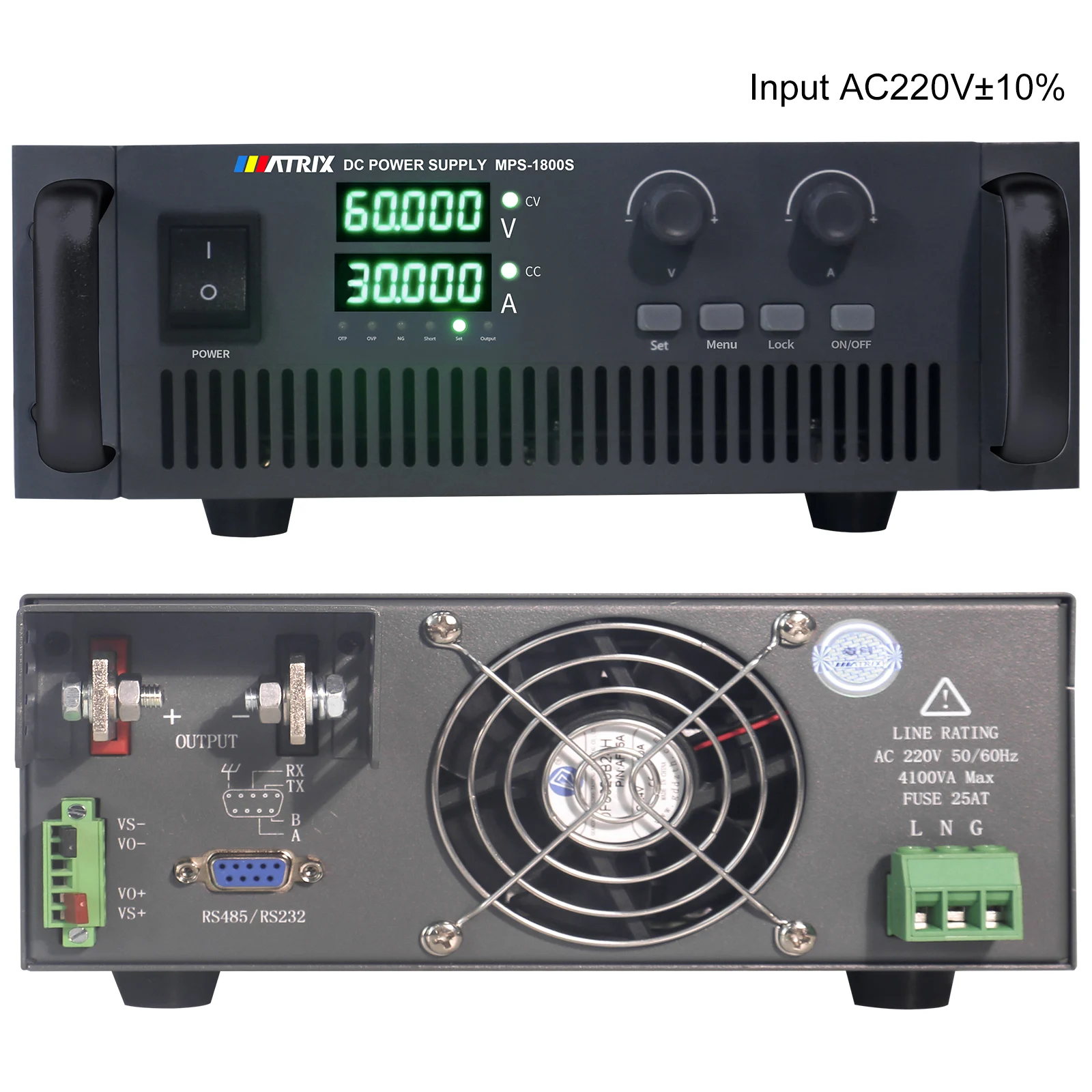 60V 30A 1800W, Input 198~ 242VAC