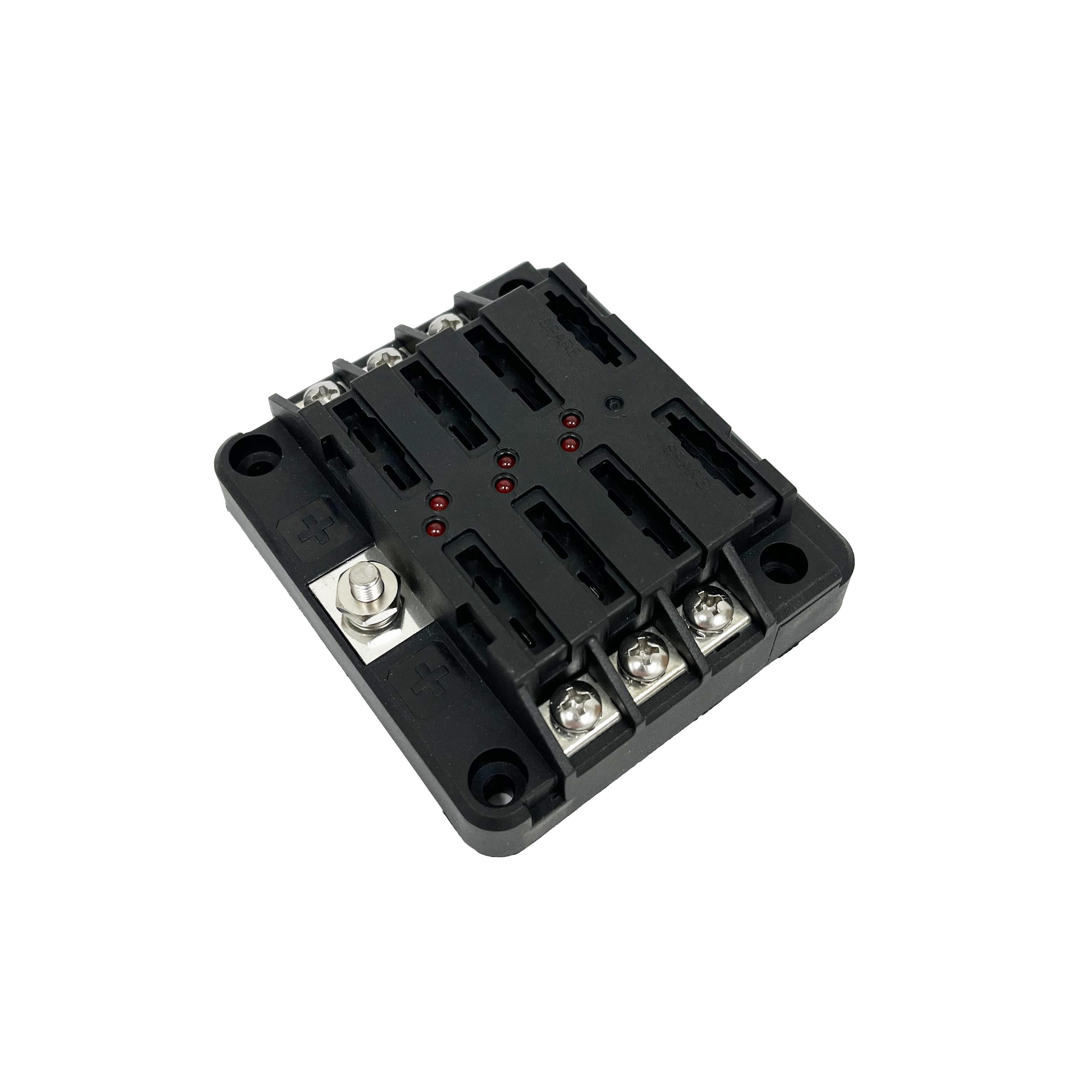 Reg Fuse Block - LED/Ground, 6P