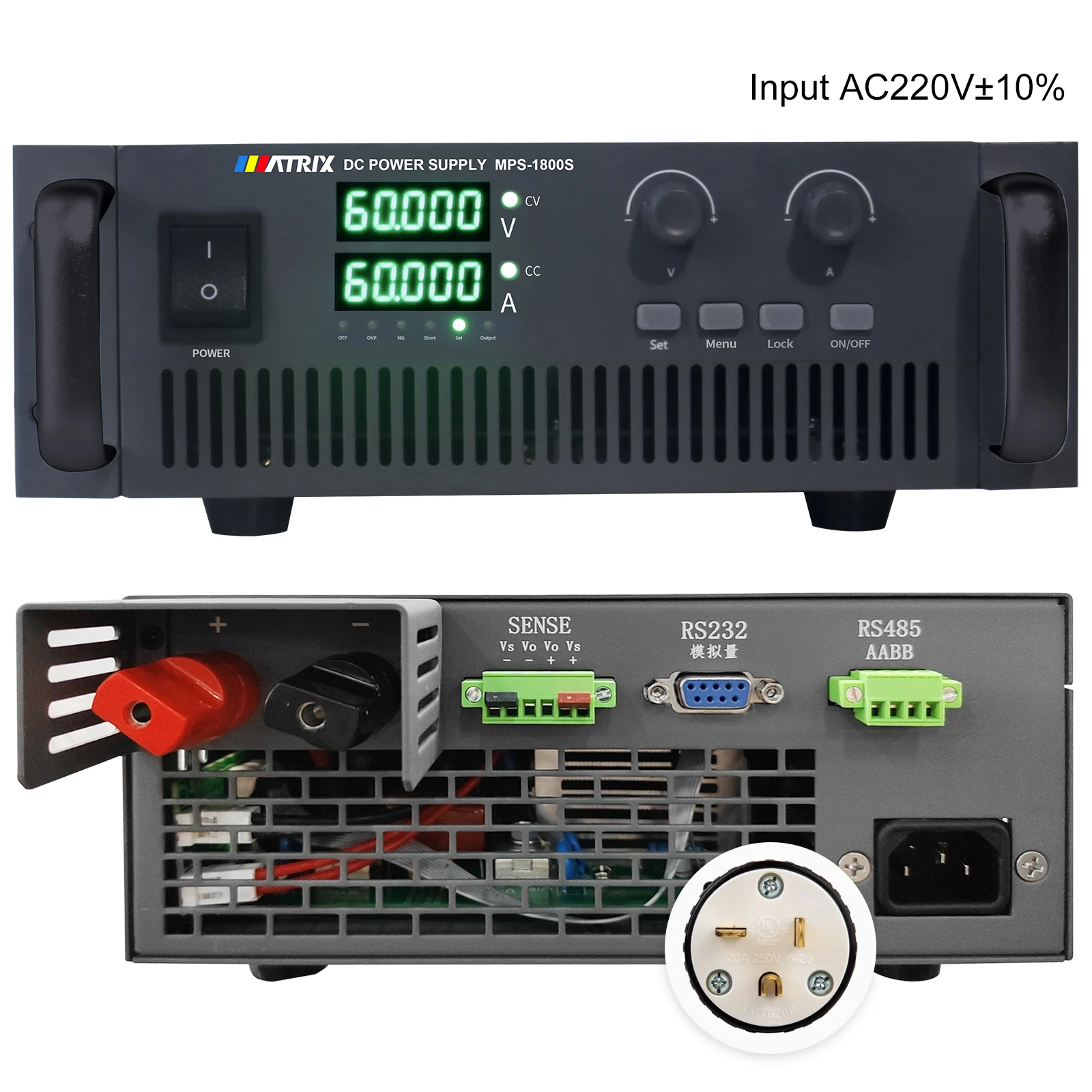 200V 9A 1800W, Input 198 ~242VAC