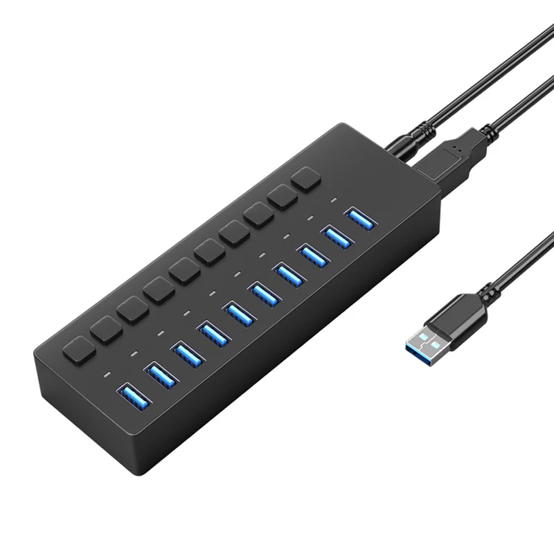 10-Port USB Hub w/ Power Ctrl