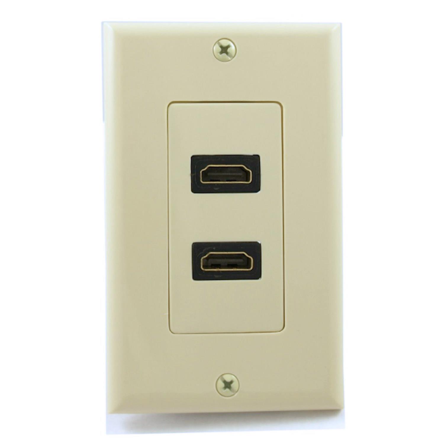 2HDMI Wallplate Dongle F/F ivory
