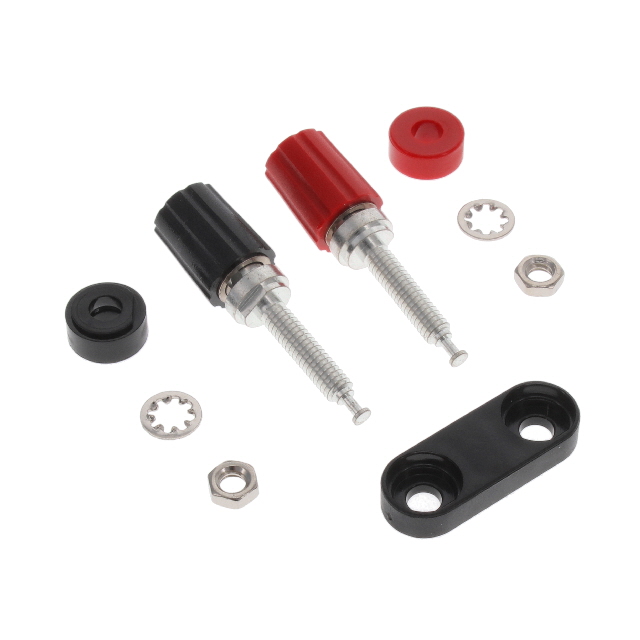 CONN BIND POST DL KNURL BLK/RED