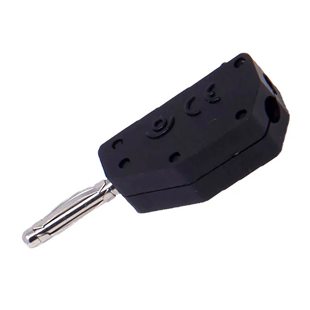 PLUG BANANA 2MM DIY STACK BLK