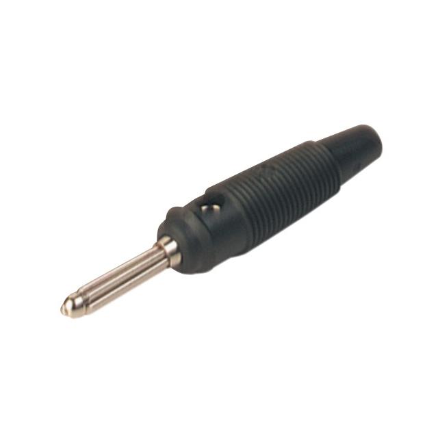 TEST PLUG BLK 4MM PIN 4MM SOLDER