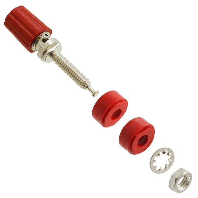 CONN BIND POST MINI KNURLED RED