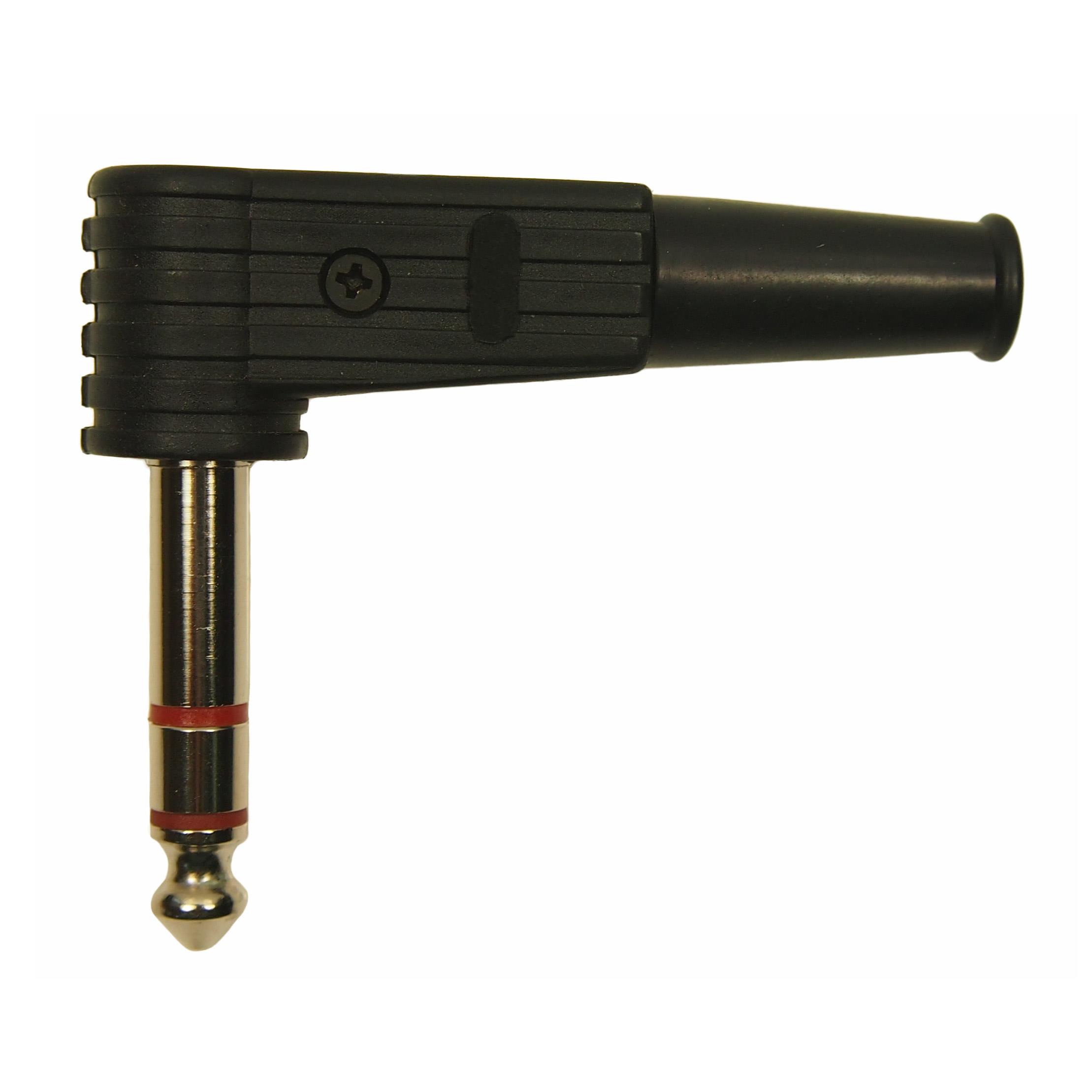 1/4" STEREO PLUG 90 DEG BLACK