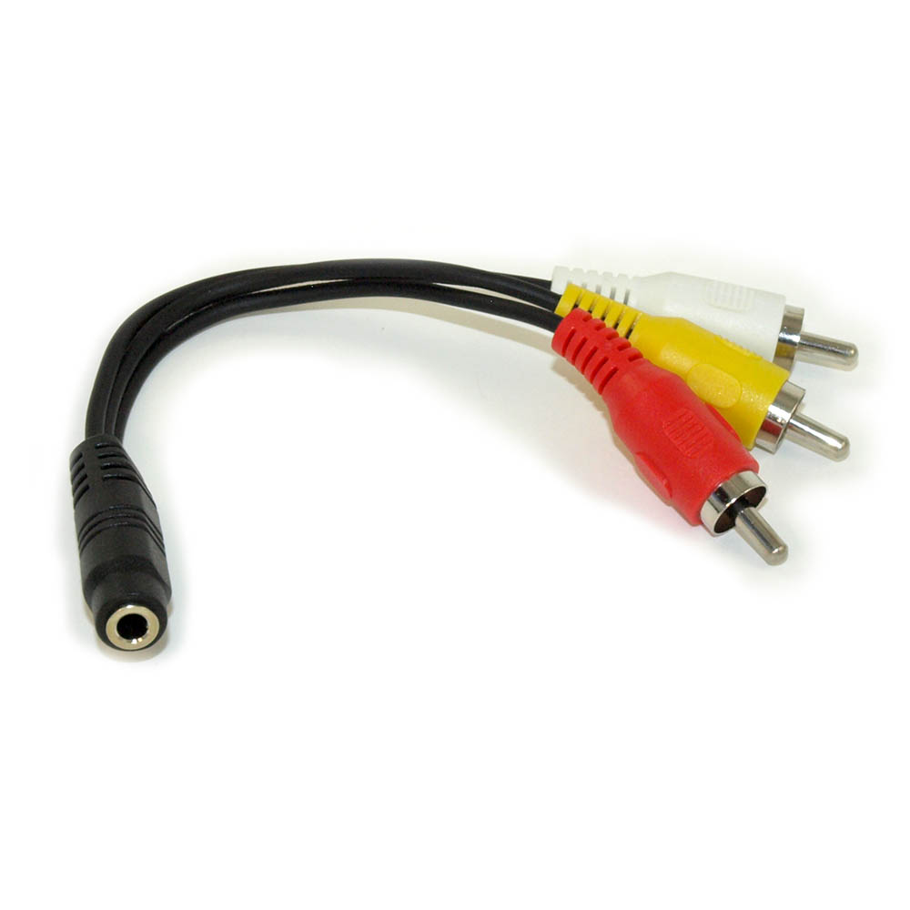 4'' 3.5 TRRS to 3 RCA F/M Cable